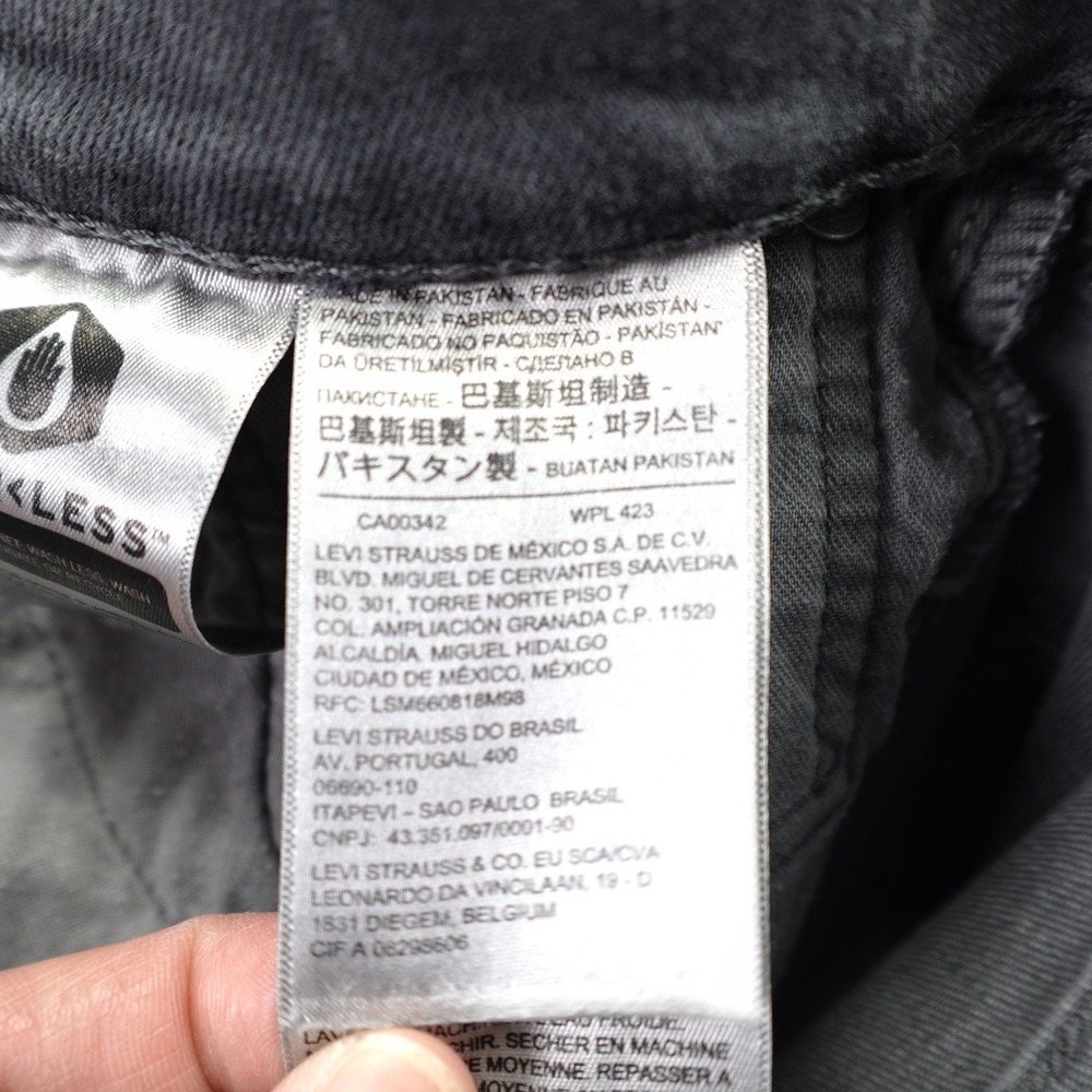 Levi's 513 Jeans Mens 32x34 Gray Denim WaterLess Slim Straight Casual - Picture 14 of 16